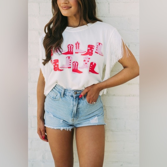 Main Strip Giddy Up Top with Fringe Size L NWT - Picture 7 of 9